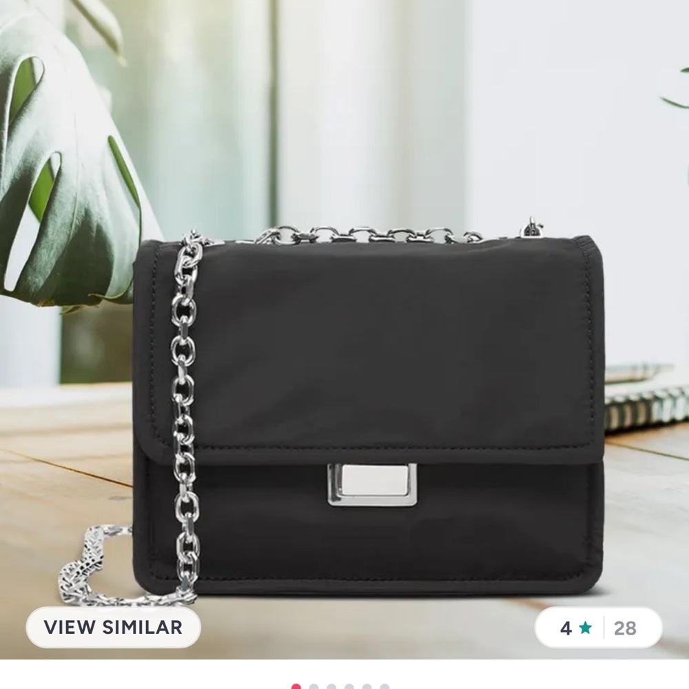 Mango MNG Elegant Black Chain Shoulder Bag